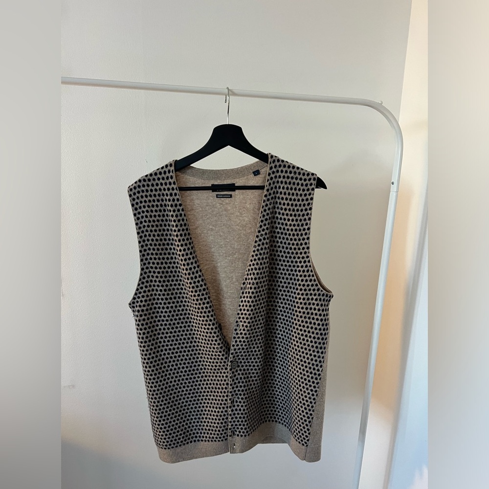 Black and Tan Sleeveless Cardigan